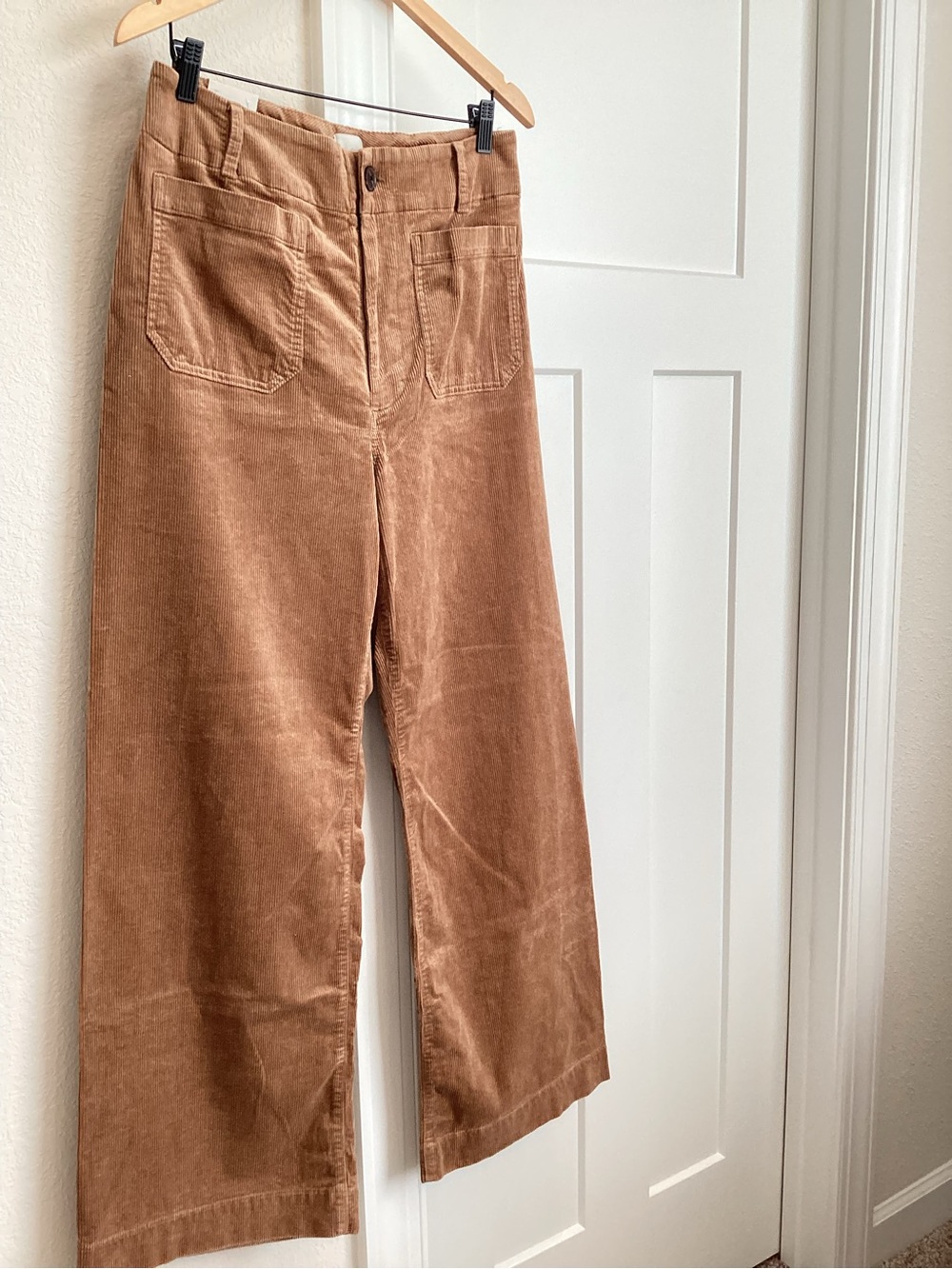 Anthropologie Colette Pants Maeve Wide Leg Full Length Corduroy New 31 Camel - Picture 2 of 10